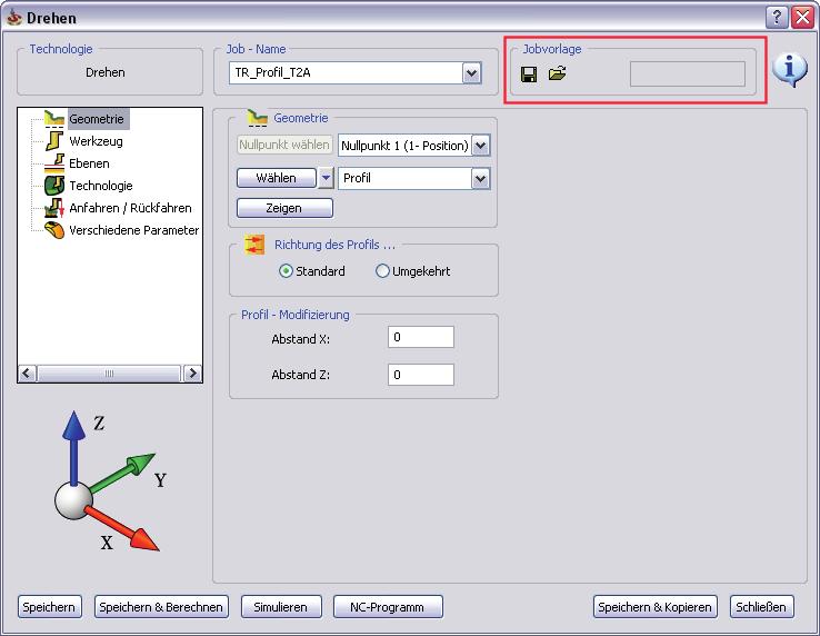 6.3 Unterstützung von Jobvorlagen In der Vorgängerversion InventorCAM 2008 wurde die Funktionalität der Jobvorlagen hinzugefügt, die das Programmieren von sich wiederholenden Arbeitsabläufen um ein