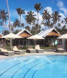 UnteRKünfte SaMoa Upolu 5 Coconuts Beach Club Resort & Spa Siumu Overwater-Villa Clubanlage an der Südküste mit großem Pool und den ersten Overwater-Bungalows Samoas.