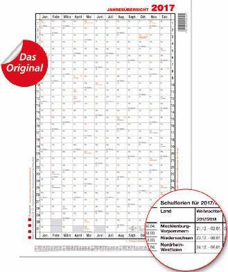 Planungssysteme Jahresübersicht GÜSS Jahresübersicht Superformat 5-1 84 x 140 cm, quer, 1 Jahr / 1 Seite Bestell-Nr.