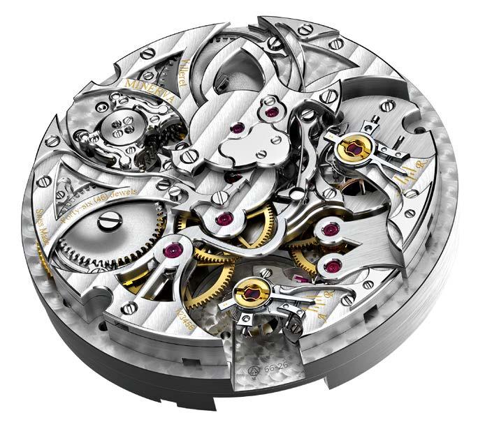 18 TRENDSCHAU TimeWalker Chronograph 1000 Limited Edition (8 Exemplare) MONTBLANC NEUES VOM ZEIT-SCHREIBER Das Uhrwerk verfügt über zwei getrennte Hemmungen mit 18.000 und 360.000 A/h.