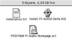 Installation unter Mac OS 8.5-9.x Legen Sie die MIDIMAN/M-Audio CD ein.
