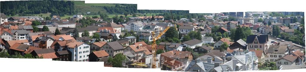 Fallbeispiele Untersuchungsperimeter in der Gemeinde Domat/Ems. Panoramabild Gebiet Tircal. 6.