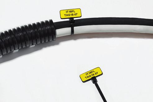 5.2 Kennzeichnungssysteme Leitungs- und Kabelmarkierung Etiketten für die Beschriftung von Kennzeichnungsbindern/-plättchen für Thermotransferbedruckung Helatag 1211 (Gelb glänzend) Die Etiketten