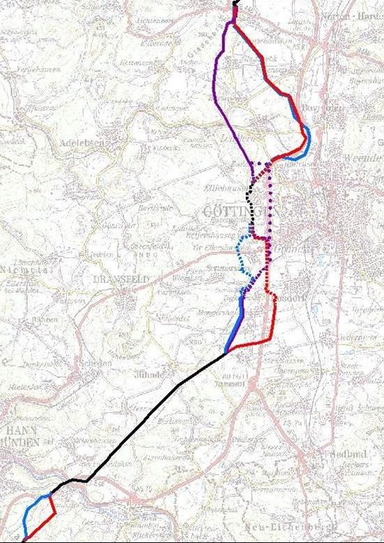 380-kV-Leitung Wahle Mecklar: Abschnitt C Varianten C01 Betrachtete Varianten C01 Bereich