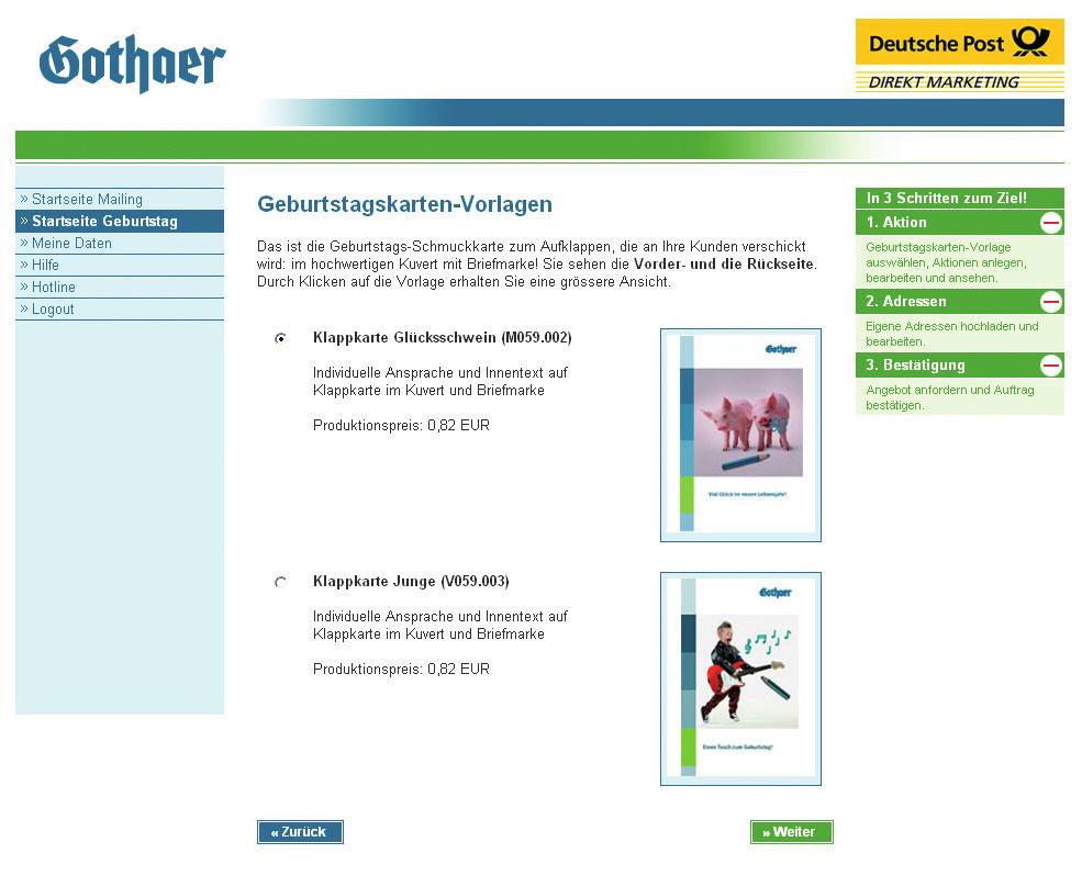 Mailing-Werkzeug Zeitsparend und zielgruppengerecht: Gothaer Marketing Box.