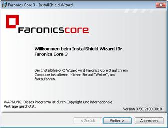 Faronics Core installieren 21 Faronics Core installieren Faronics Core wird über den Installationsassistenten installiert. Führen Sie die folgenden Schritte aus, um Faronics Core zu installieren: 1.