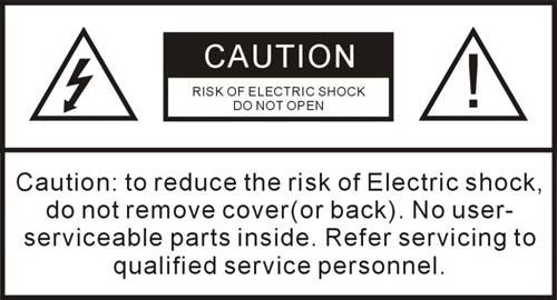 1. Sicherheitshinweise ACHTUNG: Entfernen Sie niemals die Abdeckung, da sonst das Risiko eines elektrischen Schlags besteht.