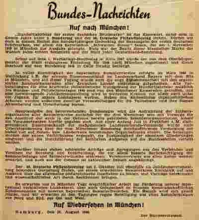 Deutscher Philatelistentag in München November 1949 Sechs Vereine der Interessengemeinschaft Kurpfalz traten dem Landesverband Baden bei, der sich ab 1.