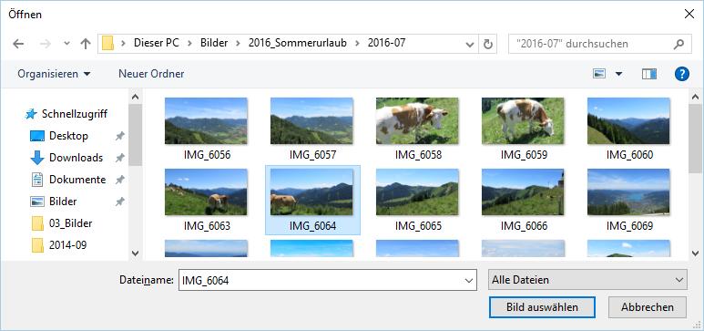 Um ein eigenes Bild auszuwählen, klicken oder tippen Sie auf Durchsuchen 4. Windows 10 öffnet nun automatisch die Bibliothek Bilder. 6.