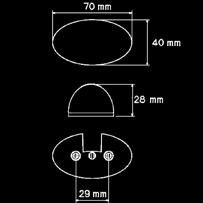 Klare Optik Abmessung: 70 x 40 x 28 mm Lochabstand: 29mm Anbau Anschlussart Kabellänge Spannung