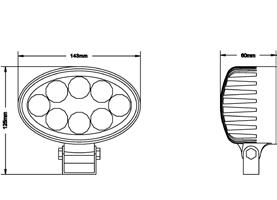 ARBITSSCHINWRFR Arbeitsscheinwerfer LD - 1800 Lumen MC Arbeitsscheinwerfer in schwarzem robustes Alu-Gehäuse mit