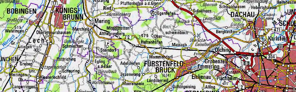 1. Beschreibung der Lärmquelle und der örtlichen Situation Aus der nachfolgenden Abbildung ist der großräumige Verlauf der Bahnstrecke München - Buchloe ersichtlich.
