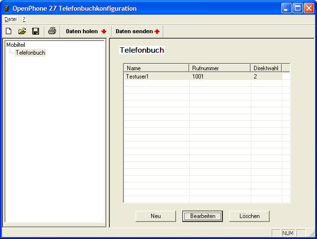 5.1 Das Telefonbuchprogramm anwenden In der Kopfzeile stehen unter Datei bzw.? folgende Funktionen zur Verfügung: Menü Datei Neu: Erstellt eine neue Datei.
