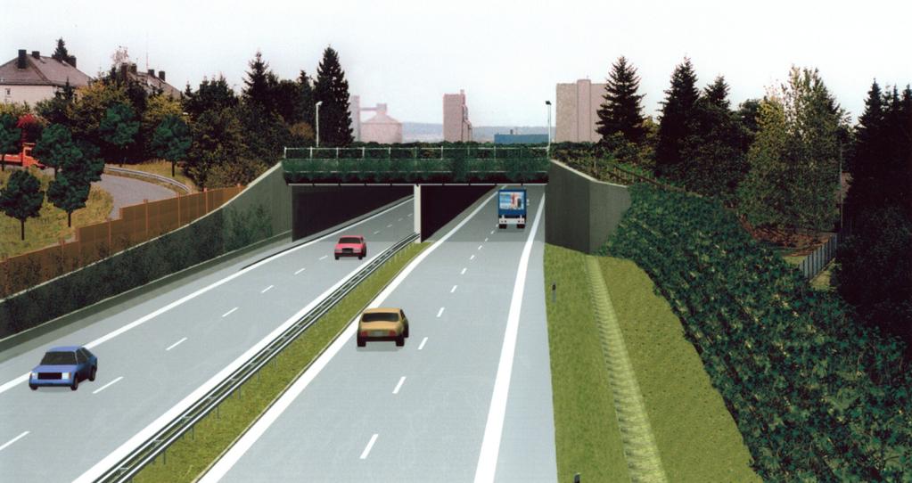 Abb. 100 Visualisierung des Südportals [Quelle: ASV Dillenburg] Von Westen (Limburg) kommmend ist der Tunnel etwa bis Bauwerksmitte beidseitig eingeschüttet, um in Richtung Osten (Gießen) aufgrund