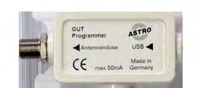 Programme empfängt. GUT... PE: SAT TV RF Für die Programmierung der Dosen benötigen Sie den Adapter GUT Programmer (siehe unten) sowie die Programmiersoftware AnDoKon.