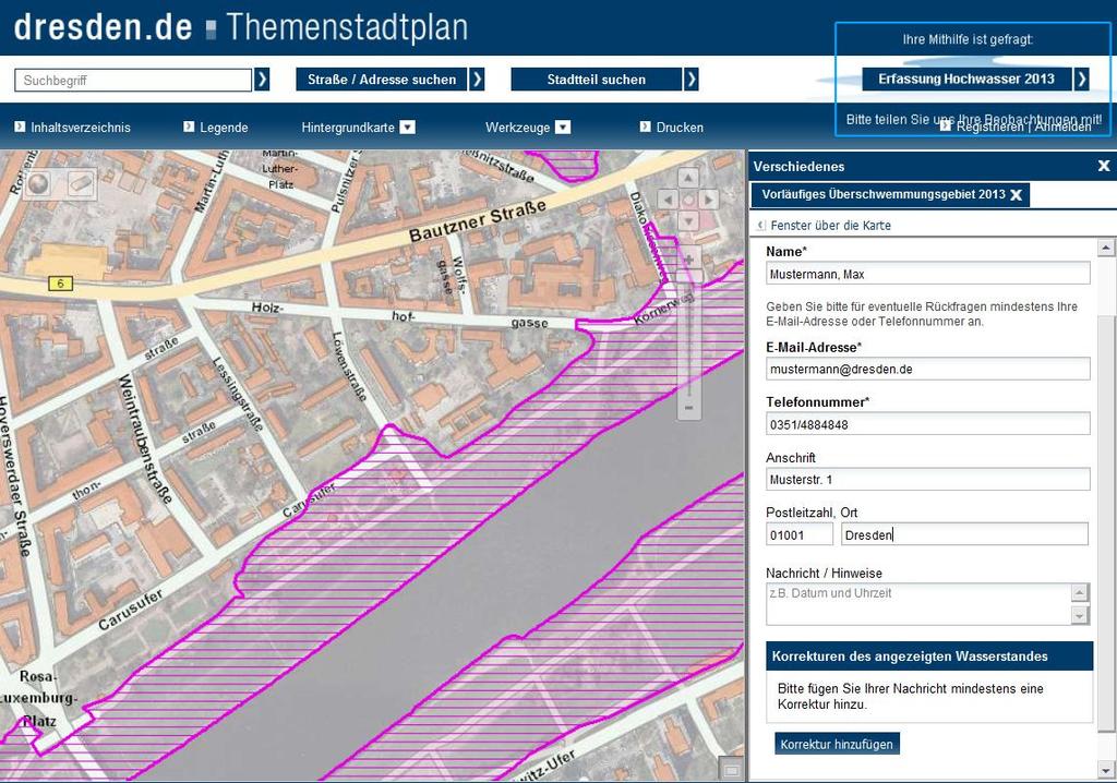 Ausweisung des Überschwemmungsgebietes 2013 -