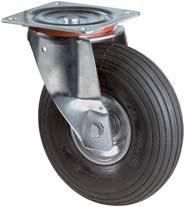 Rad Lauffläche: Luftbereifung, Rillenprofil (schwarz) Radkörper: Stahlfelge Lager: Rollenkorblager * 260 : Platte 230x125, Bohrung