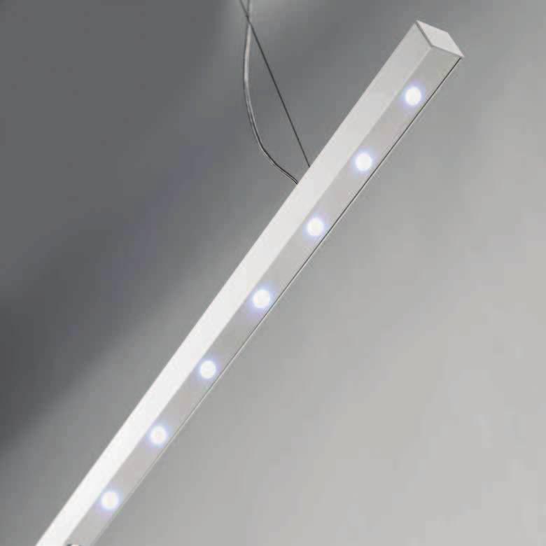 MILANO NOTTE LED Design Doc Form Elegante, geradlinige Produktlinie aus eloxiertem Aluminium-Profil im Querschnitt 26x26 mm.