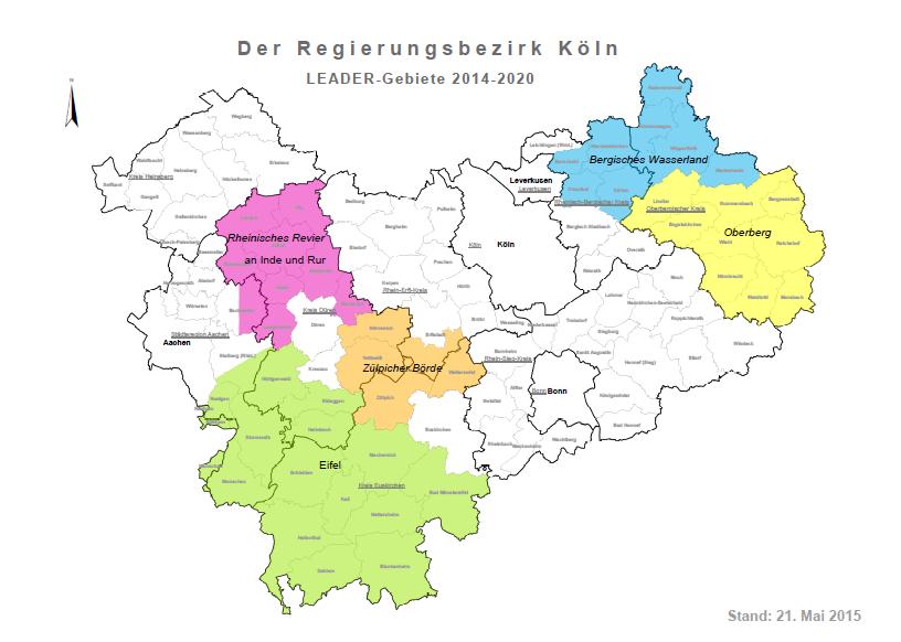 LEADER-Regionen im Regierungsbezirk Köln 2,3 Mio EU-Anteil www.leader-eifel.de www.
