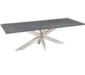400, Benevento Tisch Aluminium Granit Tischplatte satiniert feststehend oval oder rechteckig mit oder ohne