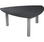 640, Gromo Tisch Edelstahl Granit Tischplatte satiniert feststehend in 2 Größen und 4 Steinarten Höhe 75 cm Ø