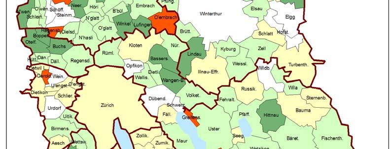 stark Variabilität auch innerhalb der Regionen Entwicklung ZH