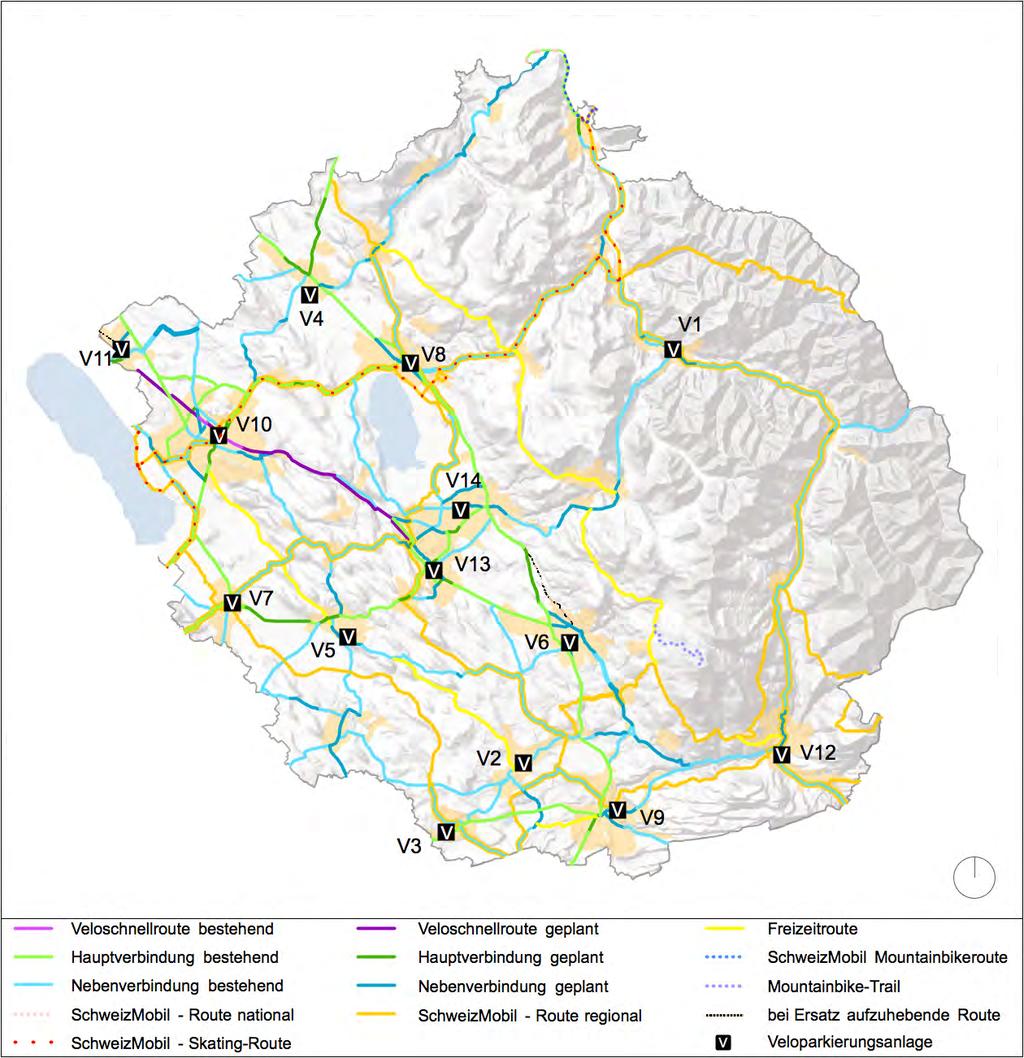 Abb. 28: Veloverkehr 4.4.3 Massnahmen Die Signalisierung der Wanderwege erfolgt durch den Verein Zürcher Wanderwege. Dieser ist auch für die periodische Kontrolle und Markierung der Wege zuständig.