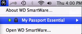 Starten der WD SmartWare-Software auf einem Mac MY PASSPORT ESSENTIAL Wenn die WD SmartWare-Software nach der