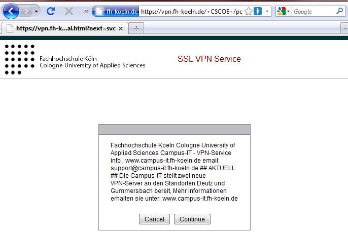 VPN Zugang unter Windows - automatische Installation 1. Aktivieren Sie in Ihrem ZVD-Account unter Dienste den Remotezugang. Ihre ZVD- Einstellungen finden Sie unter https://www.intranet.fh-koeln.de 2.