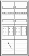 Zählerschränke für ehz Zähleranlagen nach VDE AR N 4101:2015 bestehend aus folgenden Einzelteilen Höhe: 1100 mm bitte separat bestellen: (je Zählerplatz) selekt.