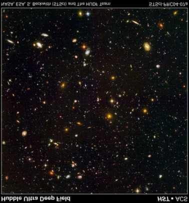 Hubble Ultra Deep Field Dieser tiefste je erhaltene Einblick in die Anfangszeit des Universums, aufgenommen vom Hubble- Teleskop, enthält insg.