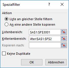 Datenbanken in Excel 2016 Seite 21 von 30 müssen die Überschriftzeile an eine andere Stelle auf demselben oder einem Tabellenblatt kopieren.