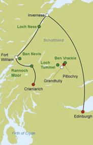 Wandern in Schottland Gruppentouren ab Glasgow bis Edinburgh (Western Highlands) bzw.