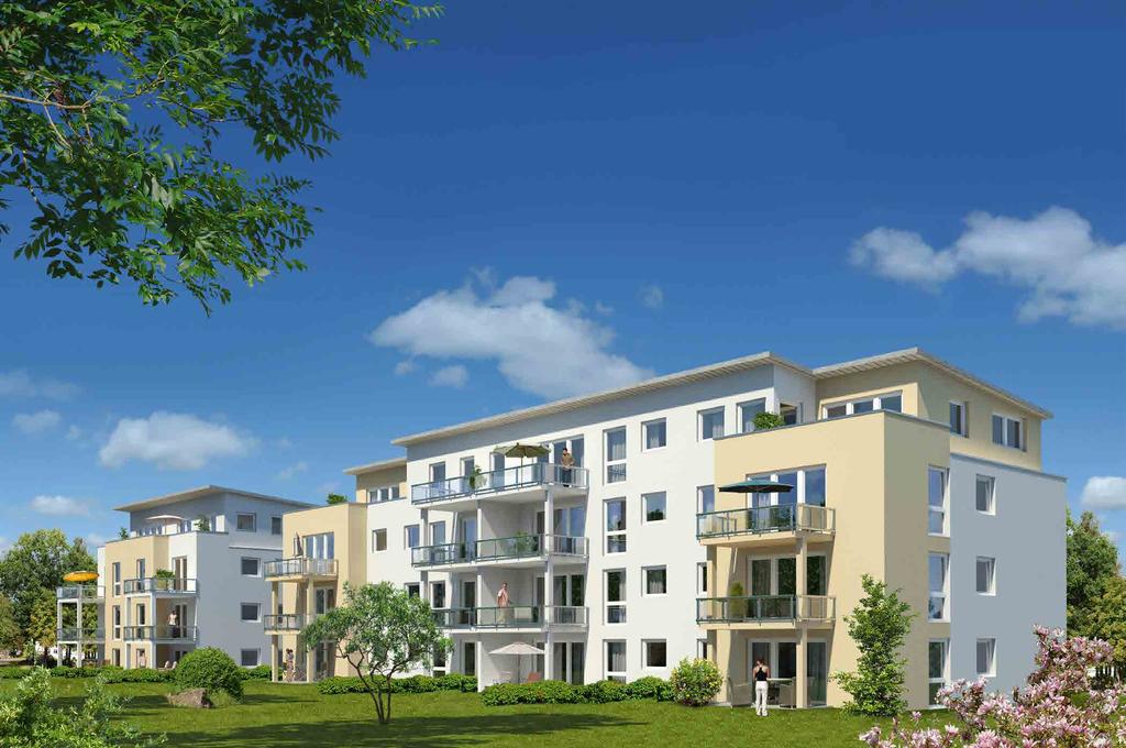 Unverbindliche Illustration Das Projekt ir erstellen auf der Enzenhardt-Höhe drei Häuser mit insgesamt 22 ohnungen.