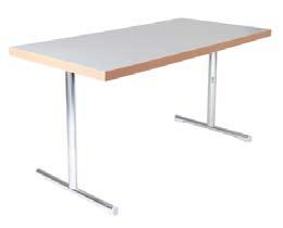 221-168 575,- 4-Fuß Klapptisch verchromt oder pulverbeschichtet. Tischplatte 20 mm stark, auf 70 mm randverstärkt mit Buchen-Massivholzzarge. Tischhöhe 72 cm.