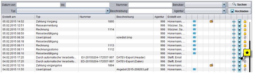 Der Termin zum Datev-Export wird auf den Benutzer erstellt, der den Export angestoßen hat, und erscheint mit der Terminart < Agentur > in der Liste.