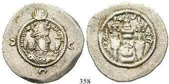 vz 140,- 357 Khusru I., 531-579 Drachme. 4,06 g. Büste r.