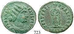 , ss/ss-vz 90,- 723 Fausta, Frau Constantinus I., +326 AE-Follis 20 mm 325-326, Alexandria. 3,17 g. Drapierte Büste r.