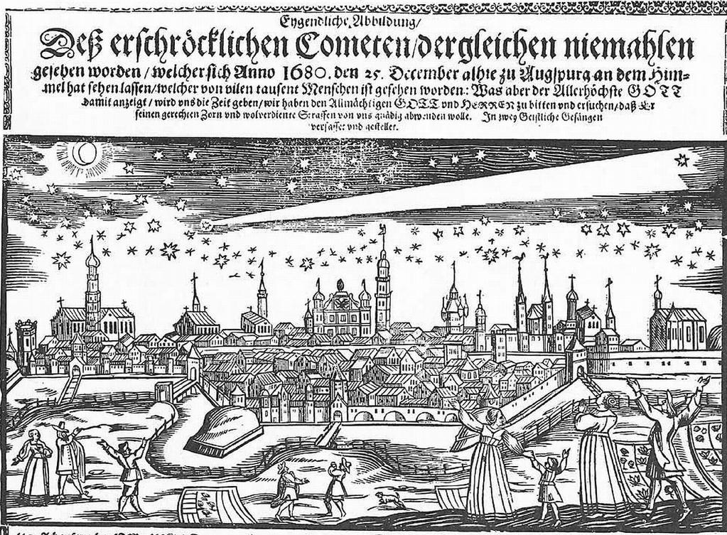 Abb. 2: Der Schweif von Komet Kirch überspannte zur Weihnachtszeit des Jahres 1680 den halben Himmel und verbreitete dadurch in einer vom Aberglauben geprägten Epoche Angst und Schrecken.