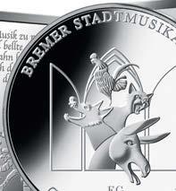 20-Euro-Silbermünze Bremer Stadtmusikanten im schweren Barren verbindlich