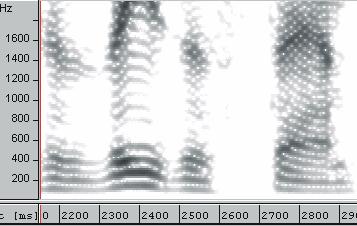 Schmalbandspektrogramm und die Tonhöhe Mit einem SB-Spektrogramm kann man oft an Hand der höheren Harmonischen Die