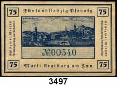 1a Lindman 585 LOT 5 Scheine... Kassenfrisch 15,- 3495 Kempten, Stadt. 2x 5 Mark 1922 (gelb) Hockersteuer LOT 2 Scheine.