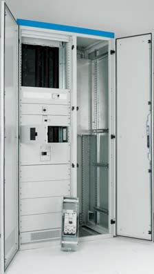 Geräteraum und Anschlussraum transparente Türen (Glastüren) möglich Steckeinsatz-Leermodul zum Einbau von FI, FAZ.