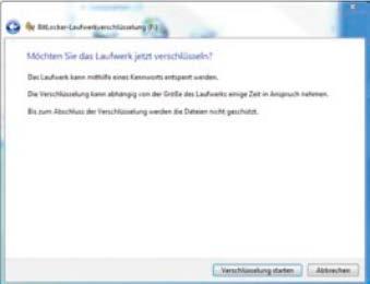 Bitte beachten Sie: Der Verschlüsselungsprozess dauert, abhängig von Ihrem PC-Modell, zwischen sechs und zehn Stunden. Sie können währenddessen ganz normal weiterarbeiten.