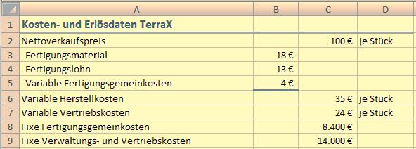 Beispiel Das Unternehmen TerraVision hat im Monat Mai 700 Einheiten des Receivers TerraX hergestellt aber nur 500 Einheiten abgesetzt.