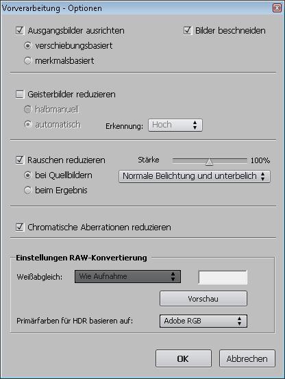 14 Fehlen die Belichtungsinformationen, können Sie die Belichtungsstufen (EV) auch manuell aus wählen.