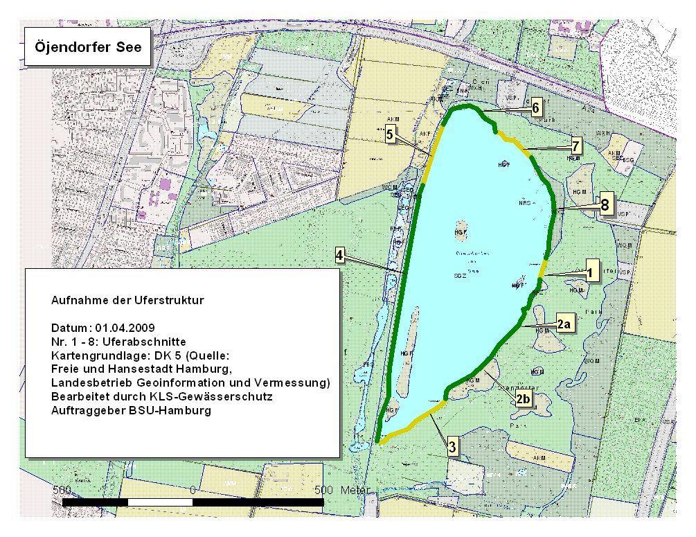 Öjendorfer See Badegewässerprofil gemäß Artikel 6 Hamburger Badegewässerverordnung 11 Abbildung 3: Biotoptypen (Stand 2000) und am 01.04.