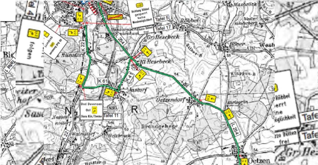 Altenmedingen umgeleitet LKW  Jastorf und