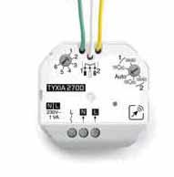 Funk-Sender 230 V Multifunktionssteuerung TYXIA 2700 Funk-Unterputzmodul/Sender multifunktional Wahlweise Steuerung von: 2 Beleuchtungskanälen per Doppelschalter oder Doppeldrucktaster 1 Kanal zum