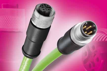 876 M12 umspritzte Kabelsteckverbinder PROFINET M12 Overmoulded PROFINET Cable Connectors M12-D Strom Rated current A Wir bieten ab sofort für PROFINET Anwendungen Kabelstecker und -dosen als